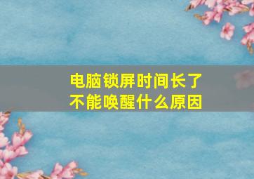 电脑锁屏时间长了不能唤醒什么原因