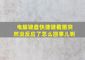 电脑键盘快捷键截图突然没反应了怎么回事儿啊