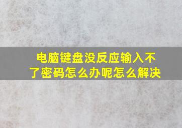 电脑键盘没反应输入不了密码怎么办呢怎么解决