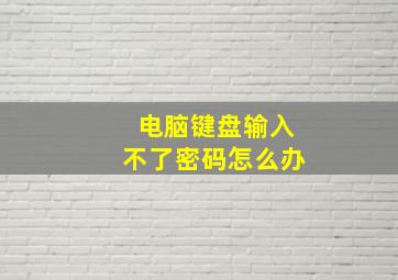 电脑键盘输入不了密码怎么办