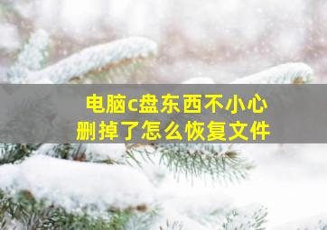 电脑c盘东西不小心删掉了怎么恢复文件