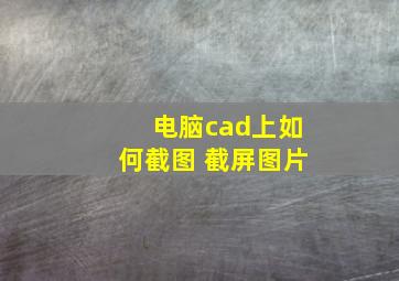 电脑cad上如何截图 截屏图片