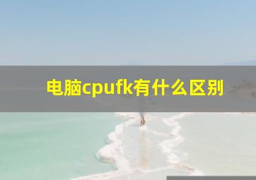 电脑cpufk有什么区别