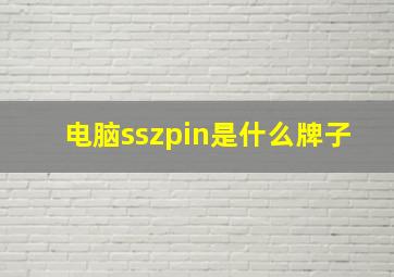 电脑sszpin是什么牌子