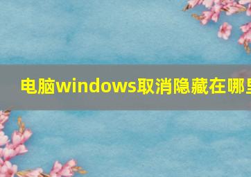 电脑windows取消隐藏在哪里