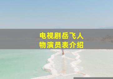 电视剧岳飞人物演员表介绍