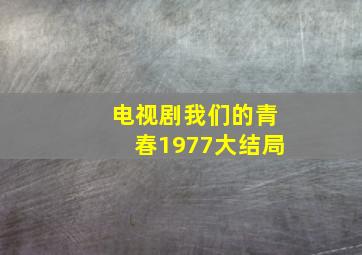 电视剧我们的青春1977大结局