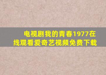 电视剧我的青春1977在线观看爱奇艺视频免费下载