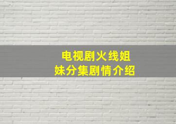 电视剧火线姐妹分集剧情介绍