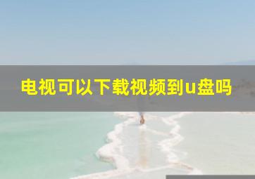 电视可以下载视频到u盘吗