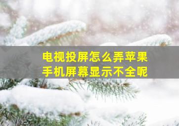 电视投屏怎么弄苹果手机屏幕显示不全呢