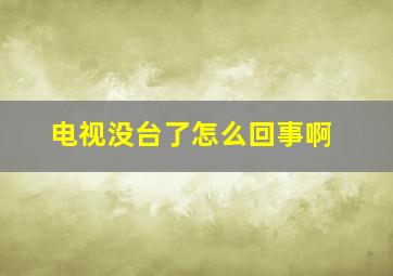 电视没台了怎么回事啊