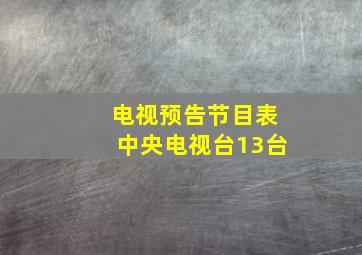 电视预告节目表中央电视台13台