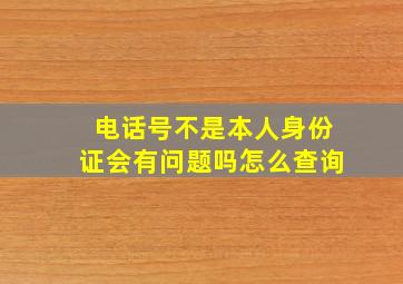 电话号不是本人身份证会有问题吗怎么查询