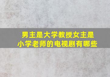 男主是大学教授女主是小学老师的电视剧有哪些