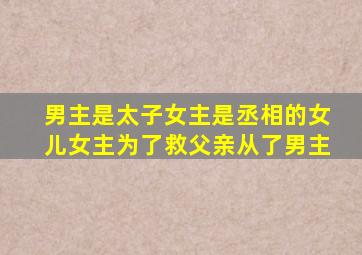 男主是太子女主是丞相的女儿女主为了救父亲从了男主