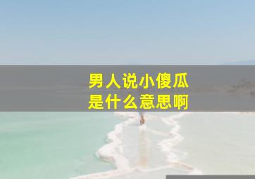 男人说小傻瓜是什么意思啊