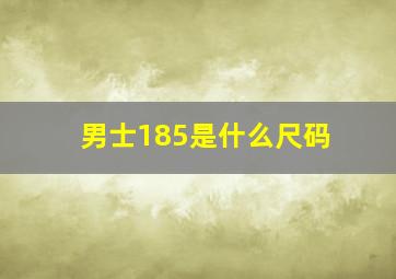 男士185是什么尺码