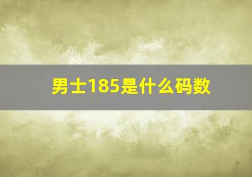 男士185是什么码数