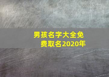 男孩名字大全免费取名2020年