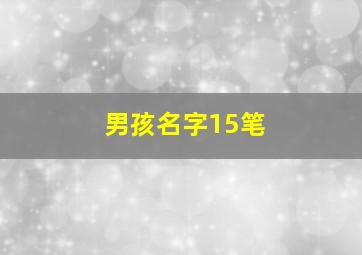 男孩名字15笔