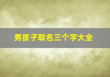 男孩子取名三个字大全