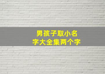 男孩子取小名字大全集两个字