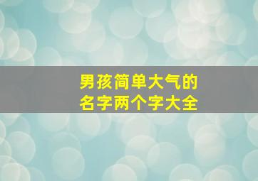 男孩简单大气的名字两个字大全