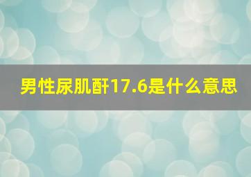 男性尿肌酐17.6是什么意思