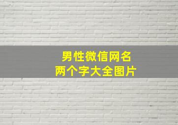 男性微信网名两个字大全图片