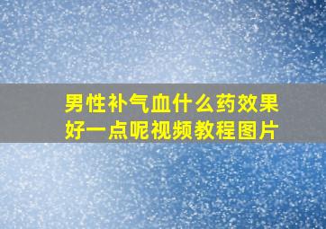 男性补气血什么药效果好一点呢视频教程图片