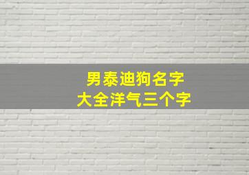 男泰迪狗名字大全洋气三个字