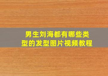 男生刘海都有哪些类型的发型图片视频教程