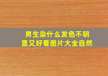 男生染什么发色不明显又好看图片大全自然