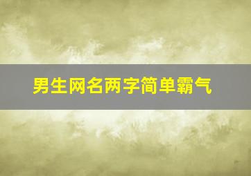 男生网名两字简单霸气