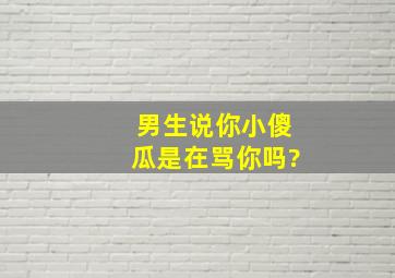 男生说你小傻瓜是在骂你吗?