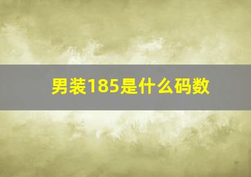 男装185是什么码数