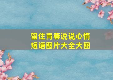 留住青春说说心情短语图片大全大图