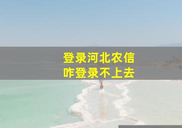 登录河北农信咋登录不上去