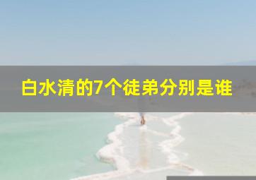 白水清的7个徒弟分别是谁