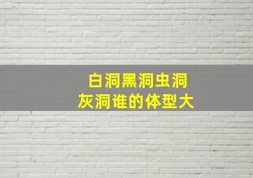 白洞黑洞虫洞灰洞谁的体型大