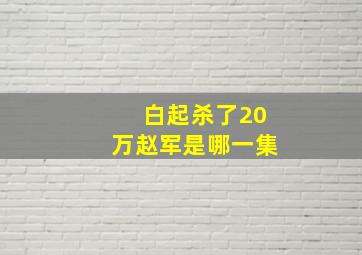 白起杀了20万赵军是哪一集