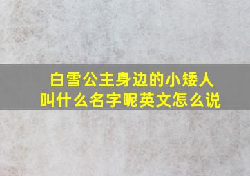 白雪公主身边的小矮人叫什么名字呢英文怎么说