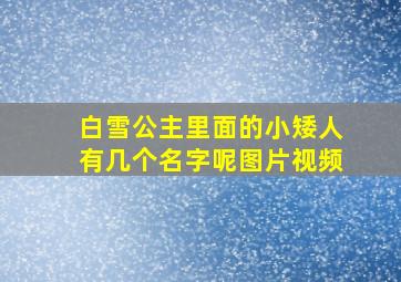 白雪公主里面的小矮人有几个名字呢图片视频