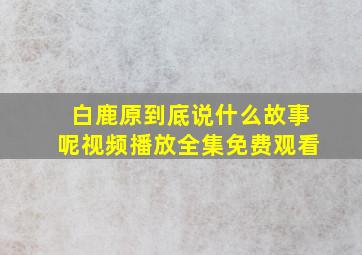 白鹿原到底说什么故事呢视频播放全集免费观看