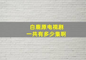 白鹿原电视剧一共有多少集啊