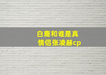 白鹿和谁是真情侣张凌赫cp