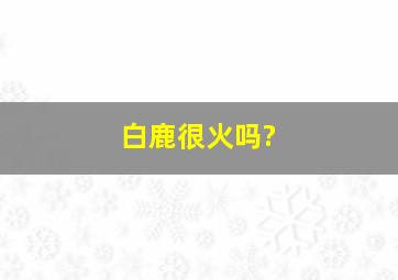 白鹿很火吗?