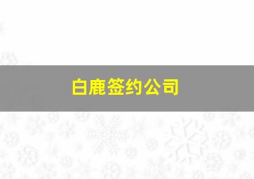 白鹿签约公司