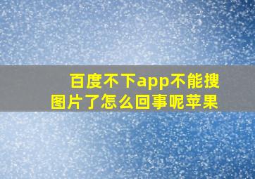 百度不下app不能搜图片了怎么回事呢苹果